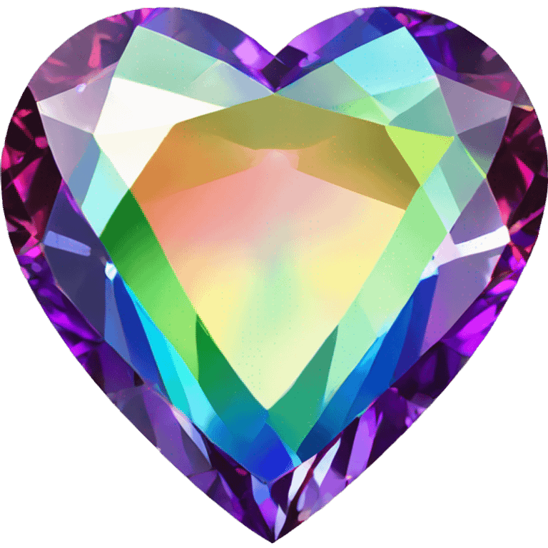 Heart shaped 56-carat rainbow diamond emoji