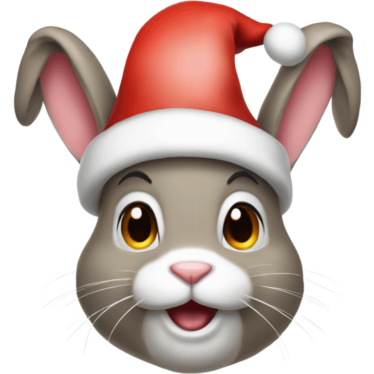 Bunny with Santa hat emoji