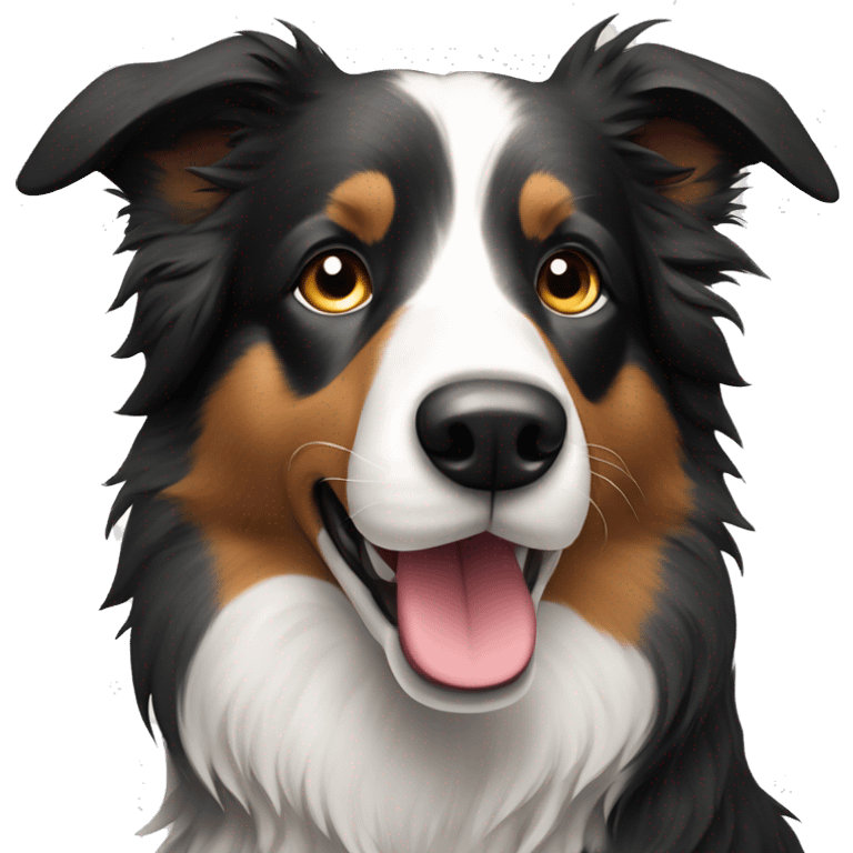 Rough coat border collie emoji