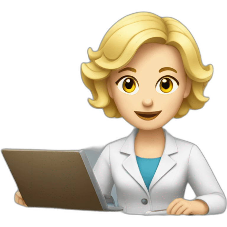 blond female genealogist conducting research emoji