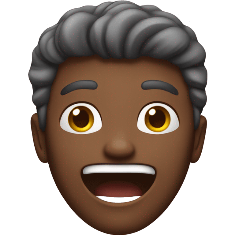 an emoji which shows that a person is very excited and the person can be a teenager.  emoji