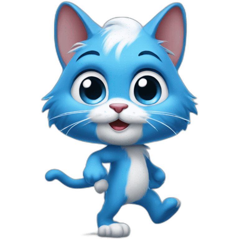 Smurf Cat is walking emoji