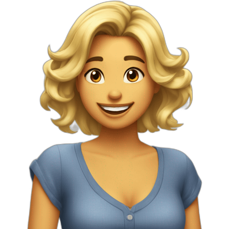 chica cabello corto lacio sonriendo imagen tipo disney pixas emoji