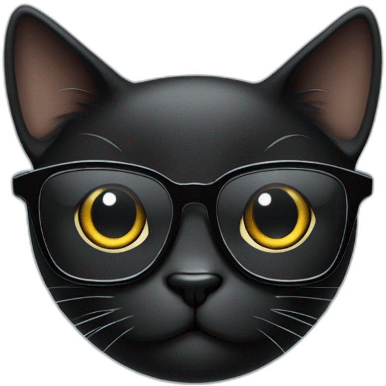 Black cat wirh glasses emoji