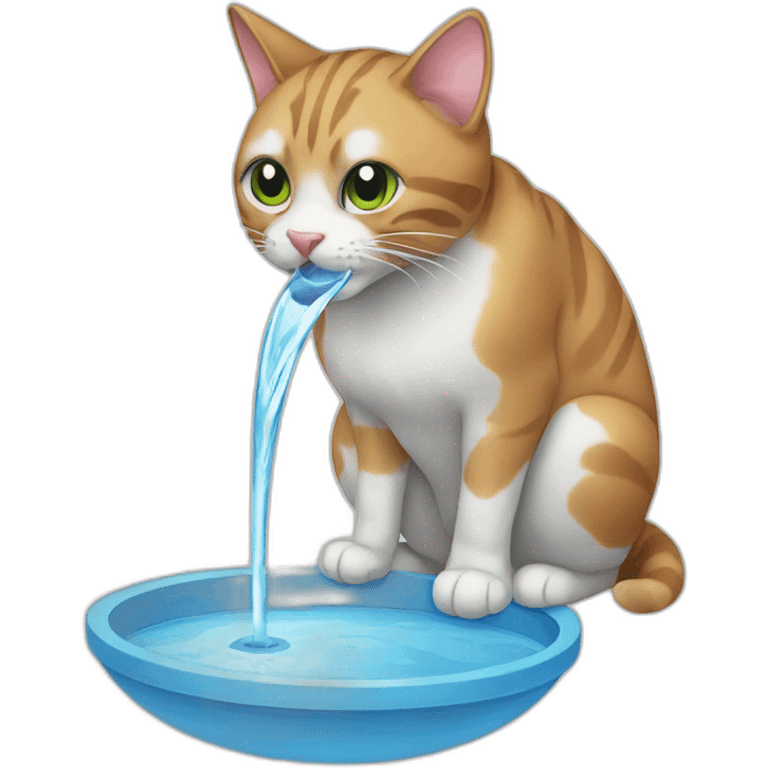 cat drinking water emoji