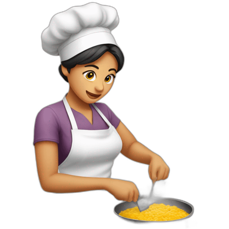 Mujer cocinando con delantal emoji