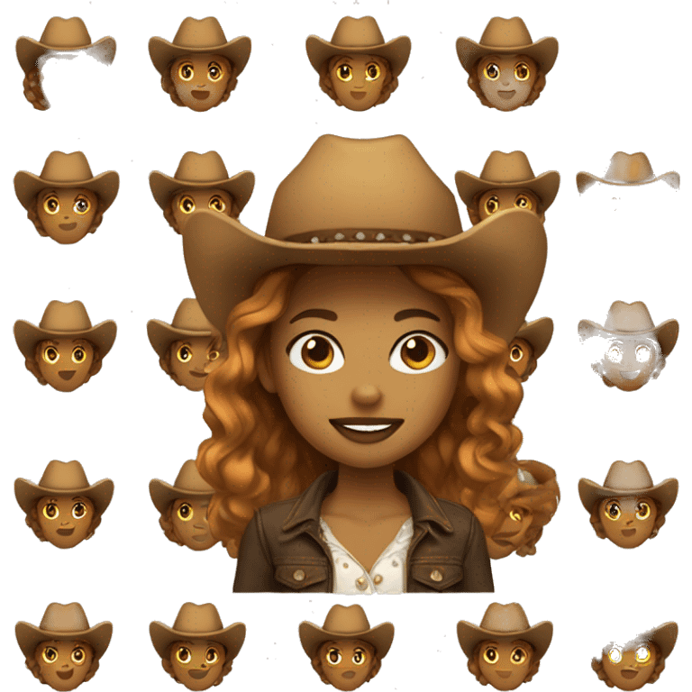 cowgirl straight caramel hair emoji