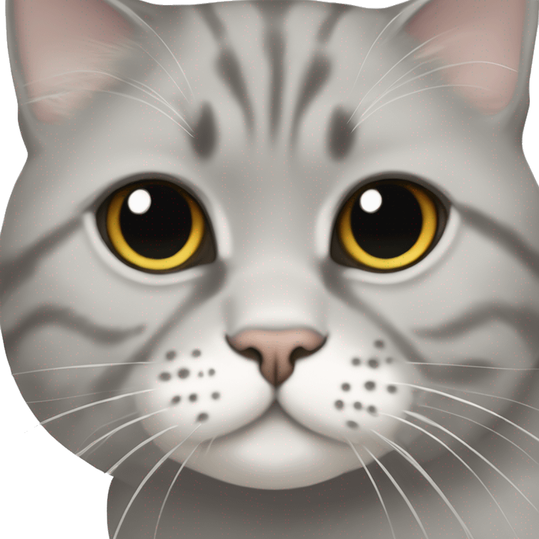 a Scottish fold-eared cat with a white spot on the muzzle on the left where the whiskers grow emoji