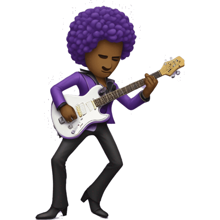 Prince musician playing purple guitar wearing heels emoji