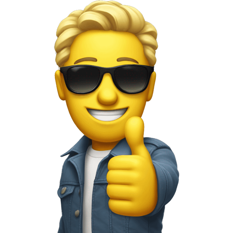 Yellow thumbs up with sunglasses emoji