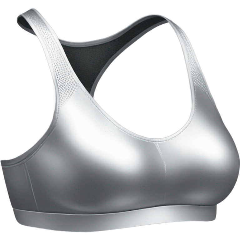 Realistic side view of a metallic silver sports bra isolated.  emoji