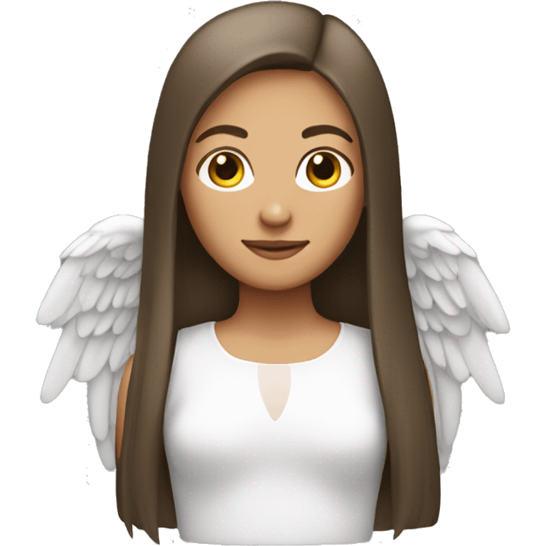 Brunette girl angel with straight hair emoji