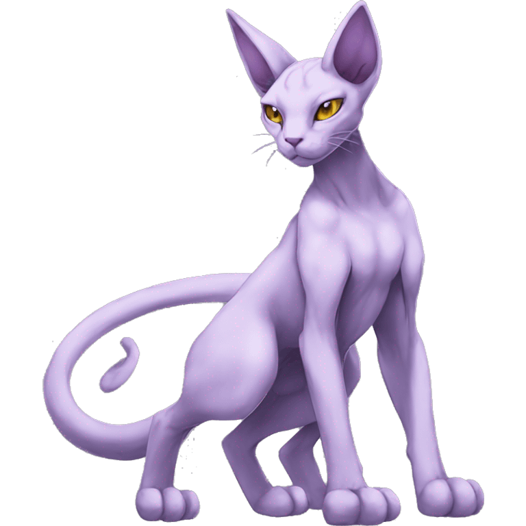 Anthro Mewtwo-Cat-Sphynx-Mecha-FurSona-Fakemon Nebula Full Body emoji