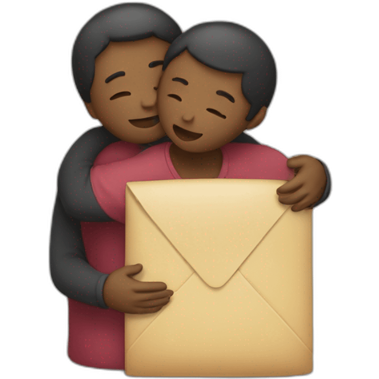 Someone hugging a letter R emoji