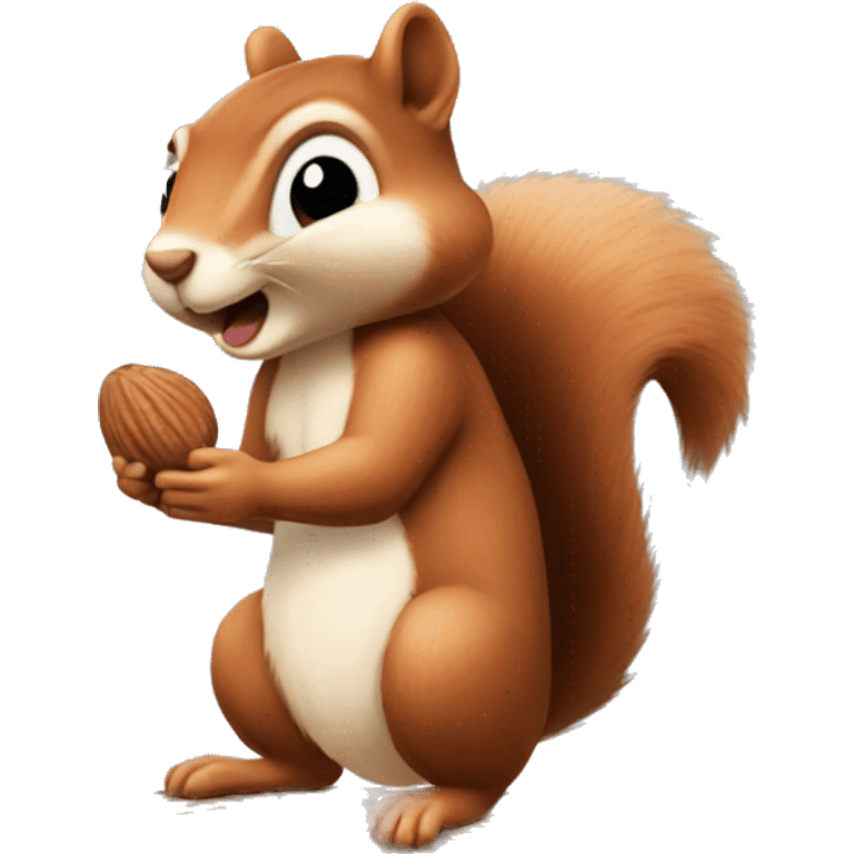 Cute squirrel eating a nut emoji