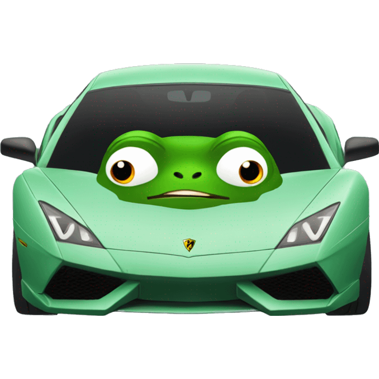 pepe the frog in a lamborghini svj emoji