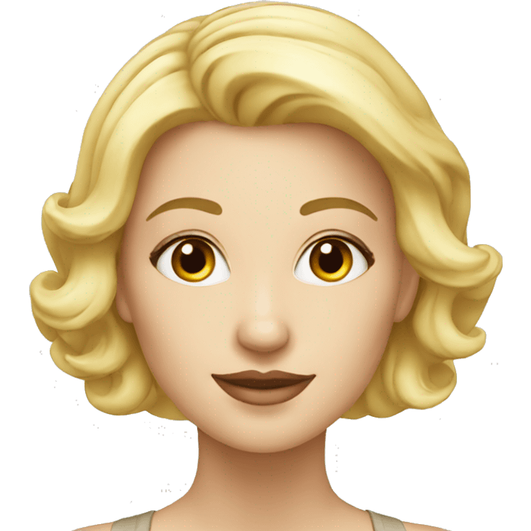 Woman European type blonde elegant square cut emoji