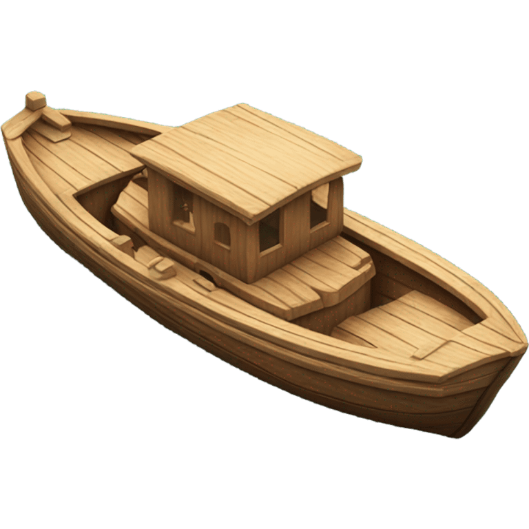 Wooden motor boat on a lake emoji