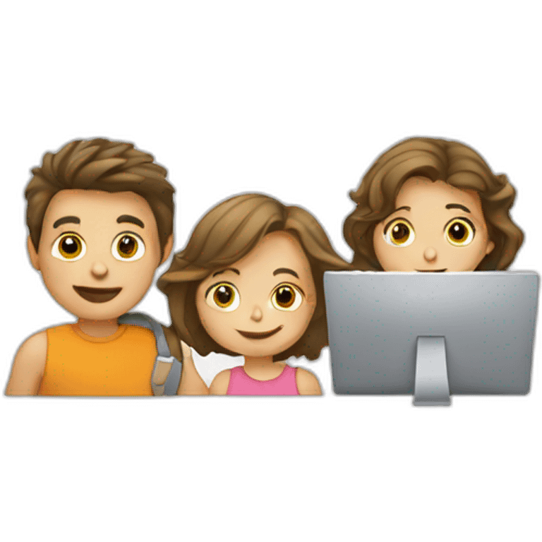 computer and kids emoji