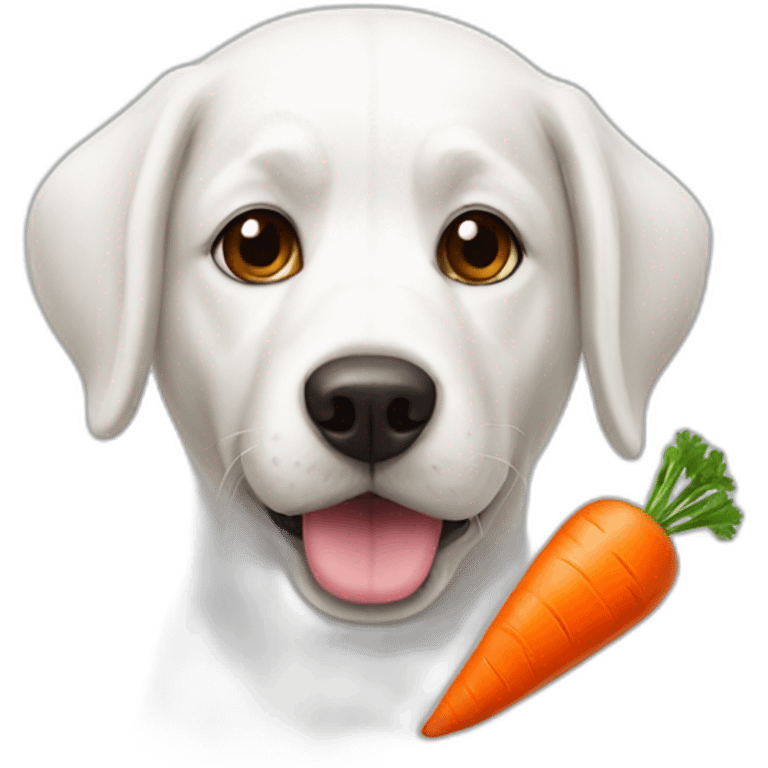 white-dog-carrot emoji