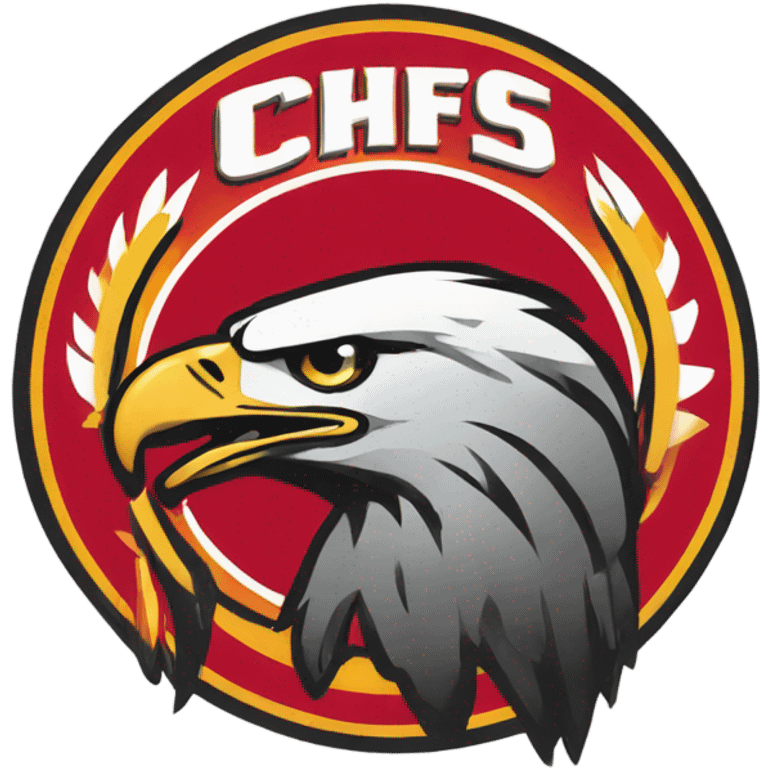 Eagle perched on a chiefs logo emoji