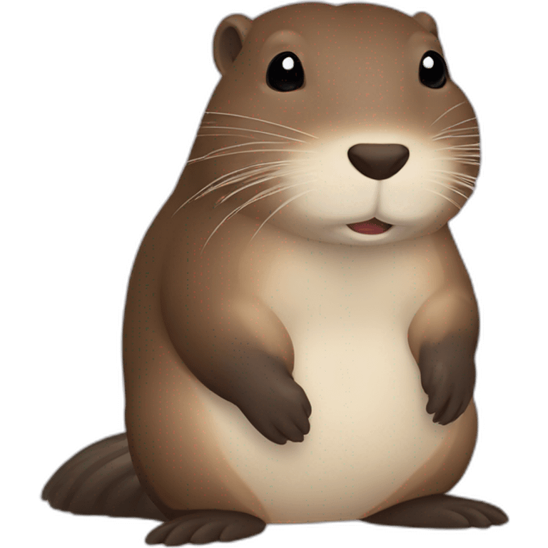 nutria con bata y cinta mentrica  emoji