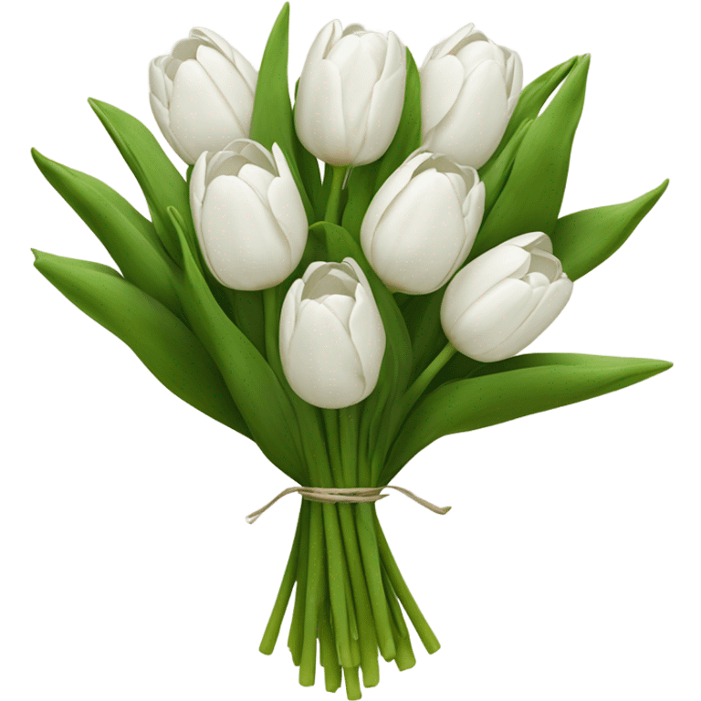 white tulip bouquet  emoji