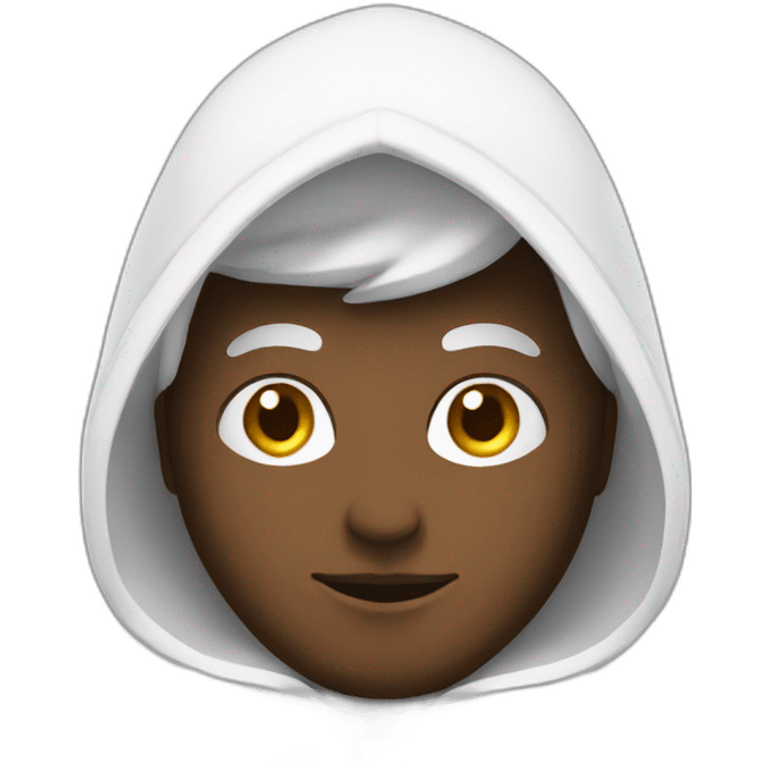 wizard in all white robe and white pointed hood emoji