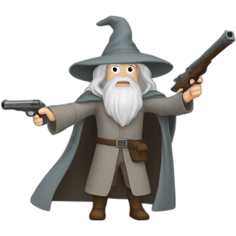 Gandalf shooting a gun emoji