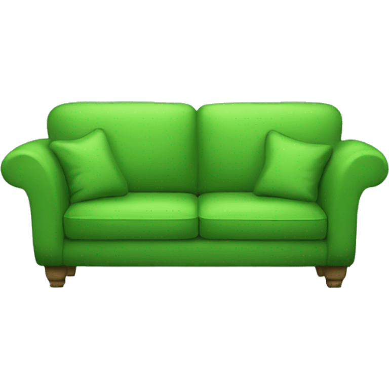 Green sofa with two green pillows emoji