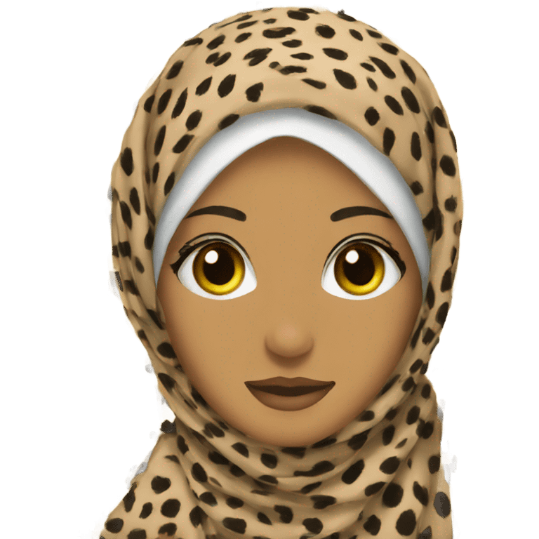 Cheetah patterned hijab emoji