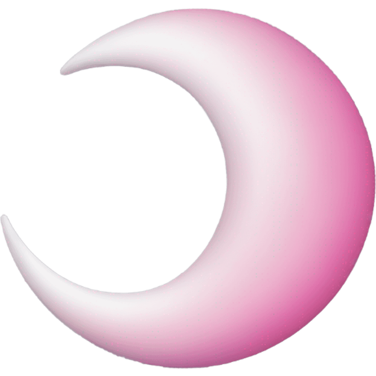 crescent white moon with pink heart emoji