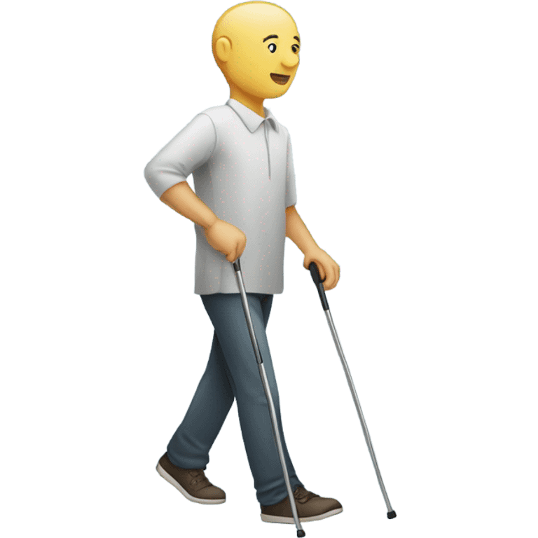 blind person walking with cane emoji