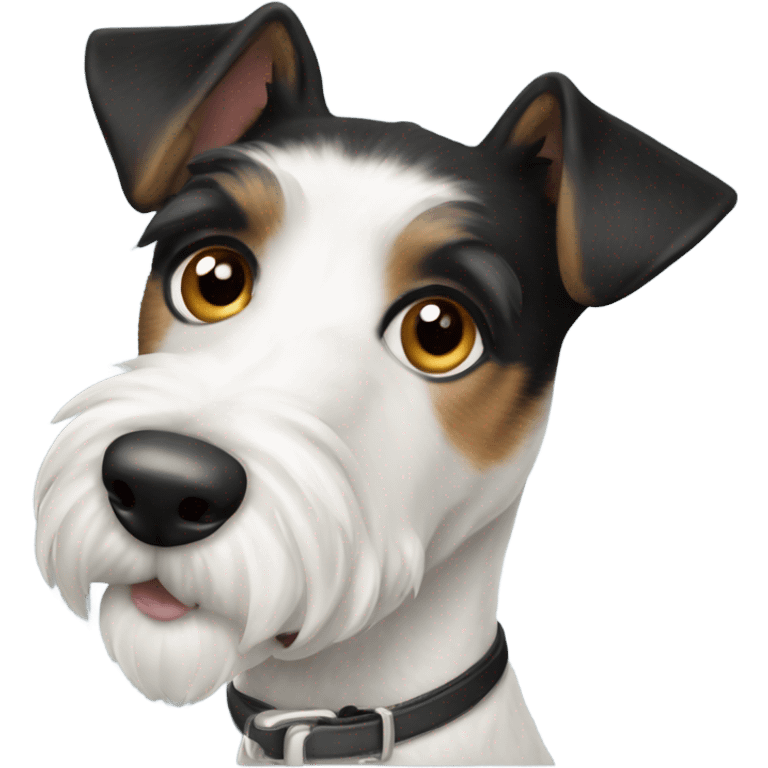 Fox terrier chilean black and withe  emoji