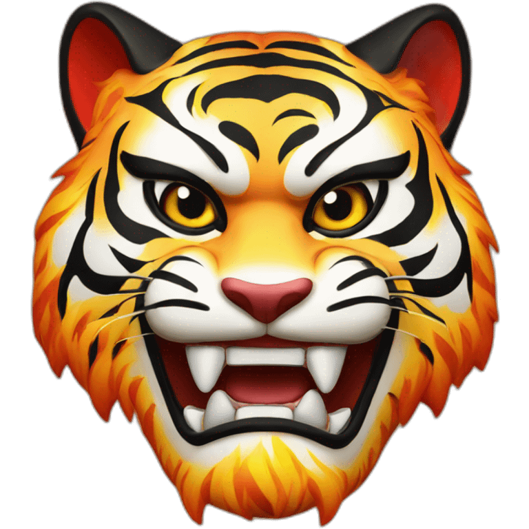 fire tiger Japanese mask emoji