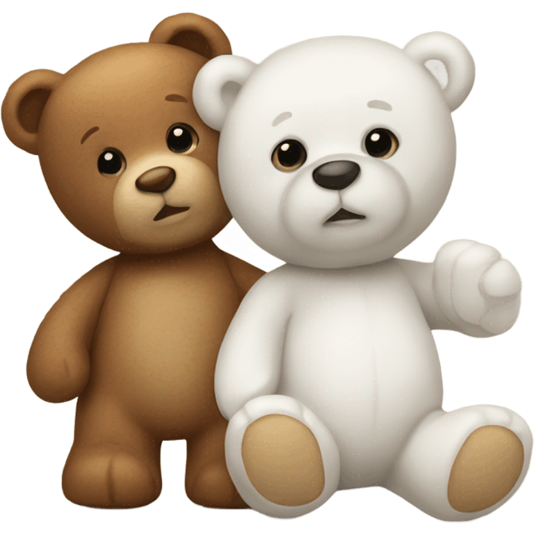 White teddy bear and brown teddy bear emoji