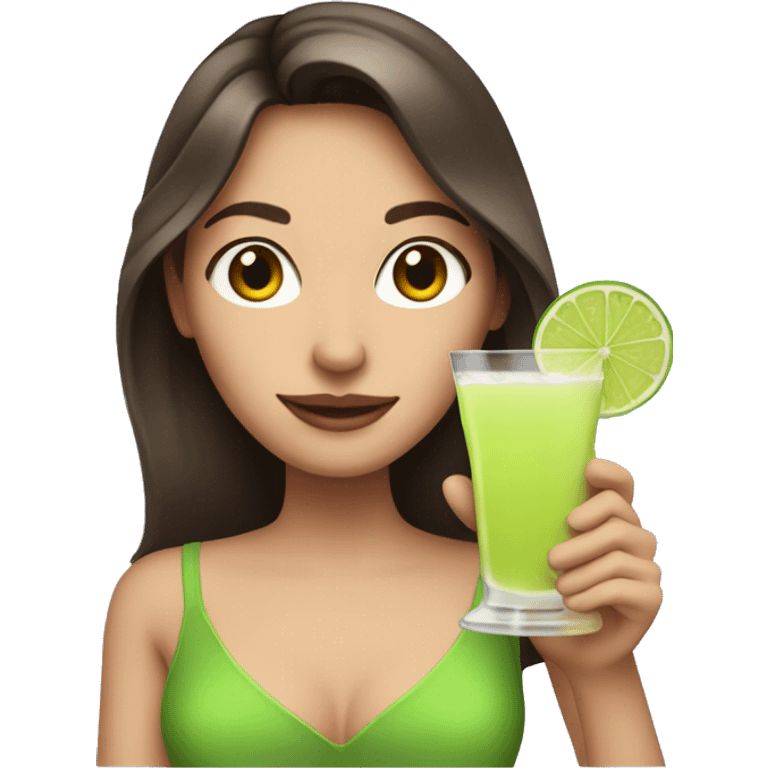 Pale brunette holding margarita  emoji