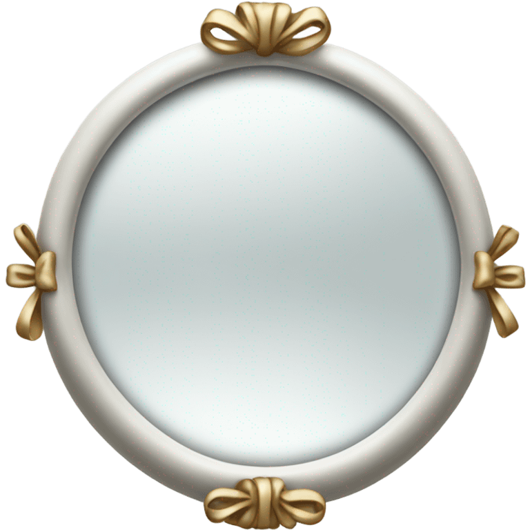 white mirror with bow  emoji