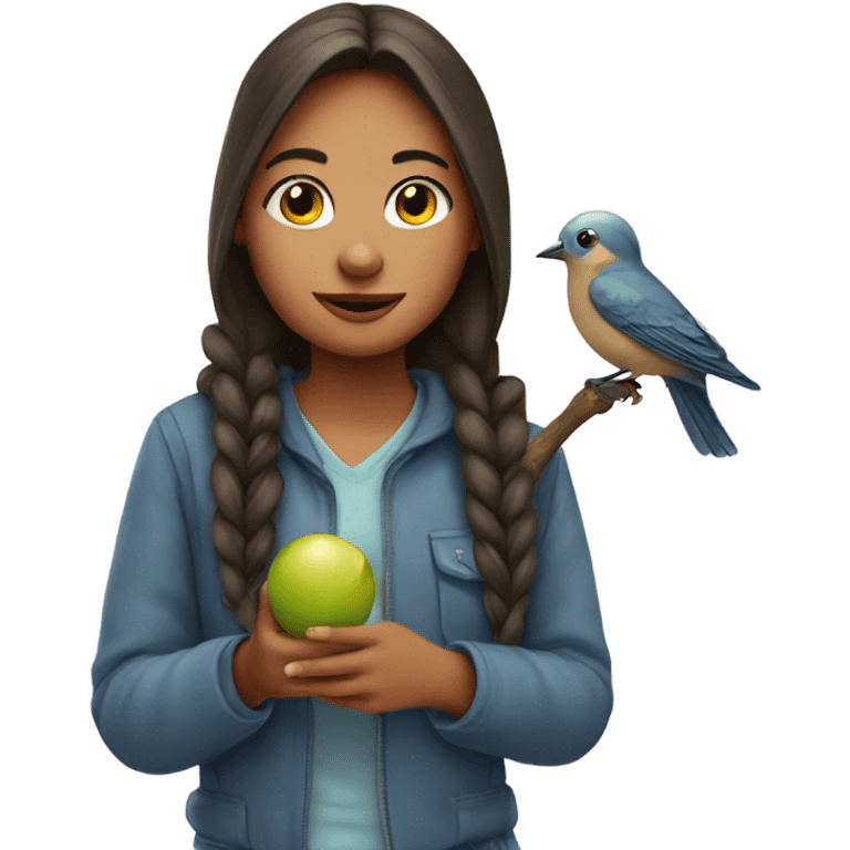 girl with bird emoji