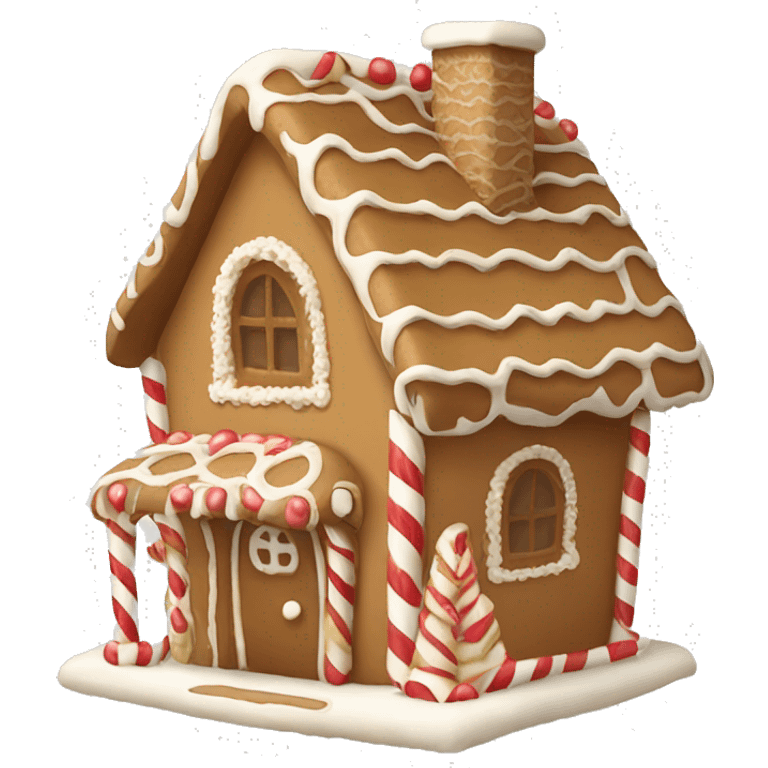 Beige gingerbread house emoji