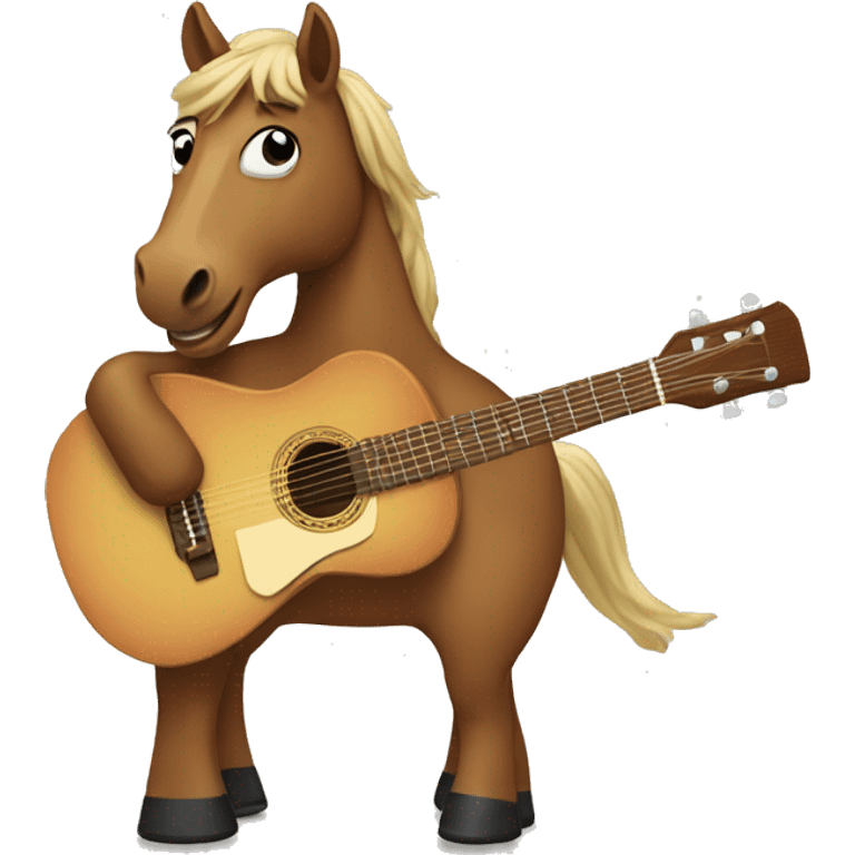 Horse playing a guitar emoji