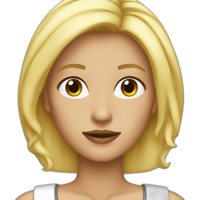 femme blonde grand front emoji