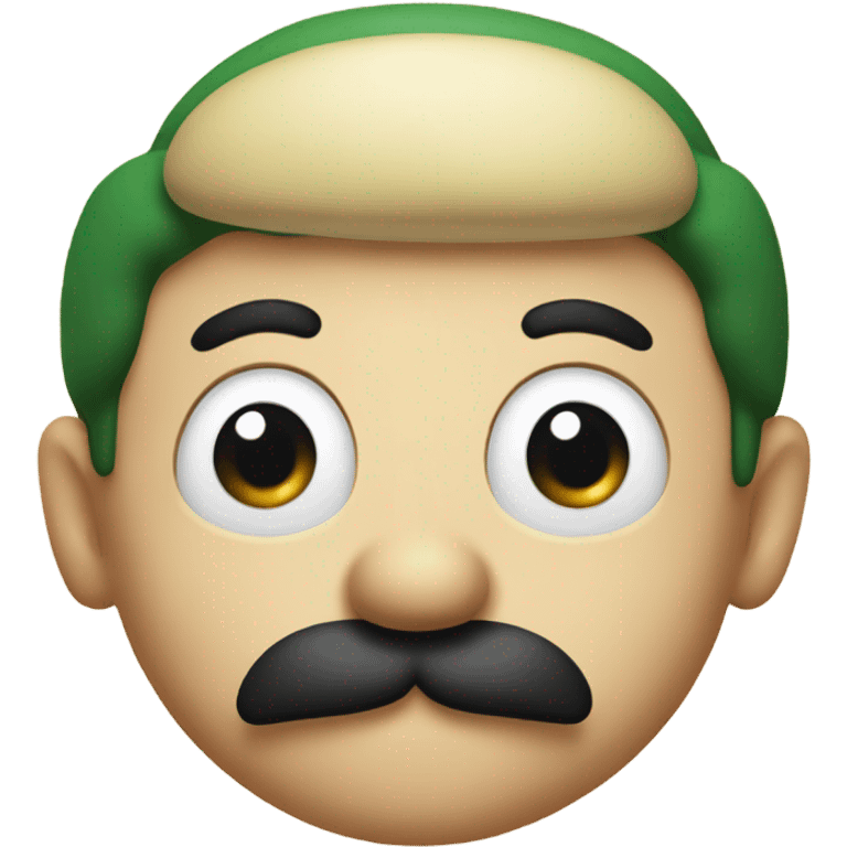 Super Mario bros emoji Luigi only head black mustache emoji