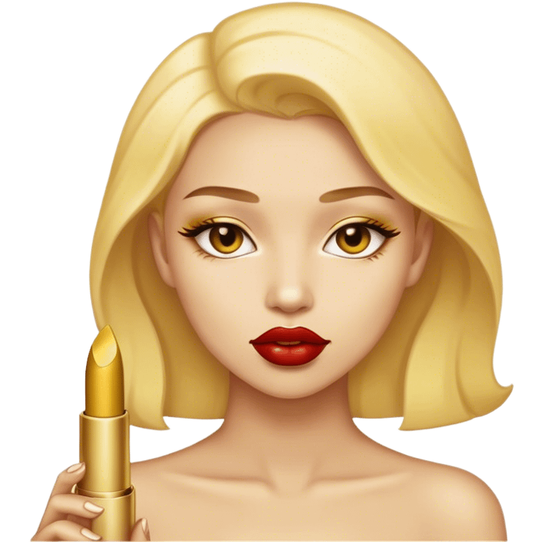 Gold lipstick emoji