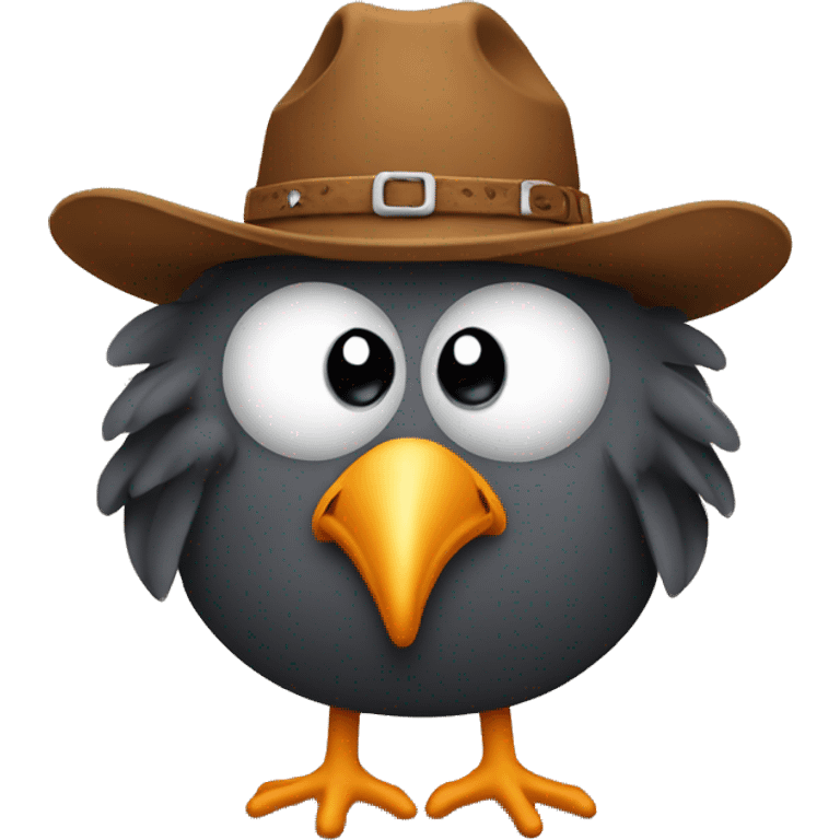 Sad turkey wearing cowboy hat emoji emoji