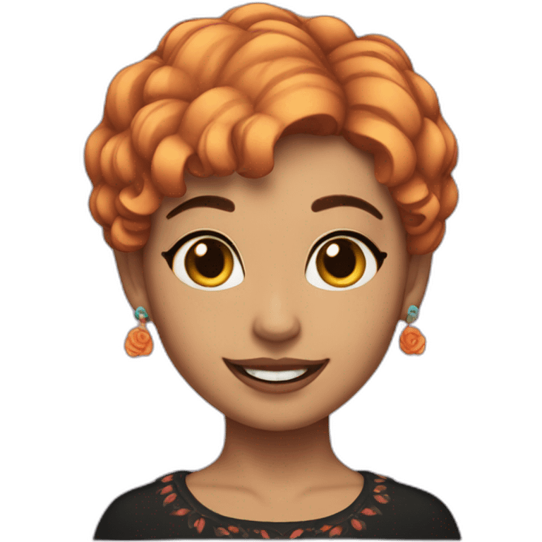 catrina short hair happy emoji