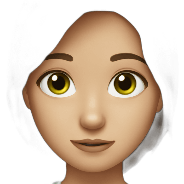 brown hair girl with green eyes and freckles emoji