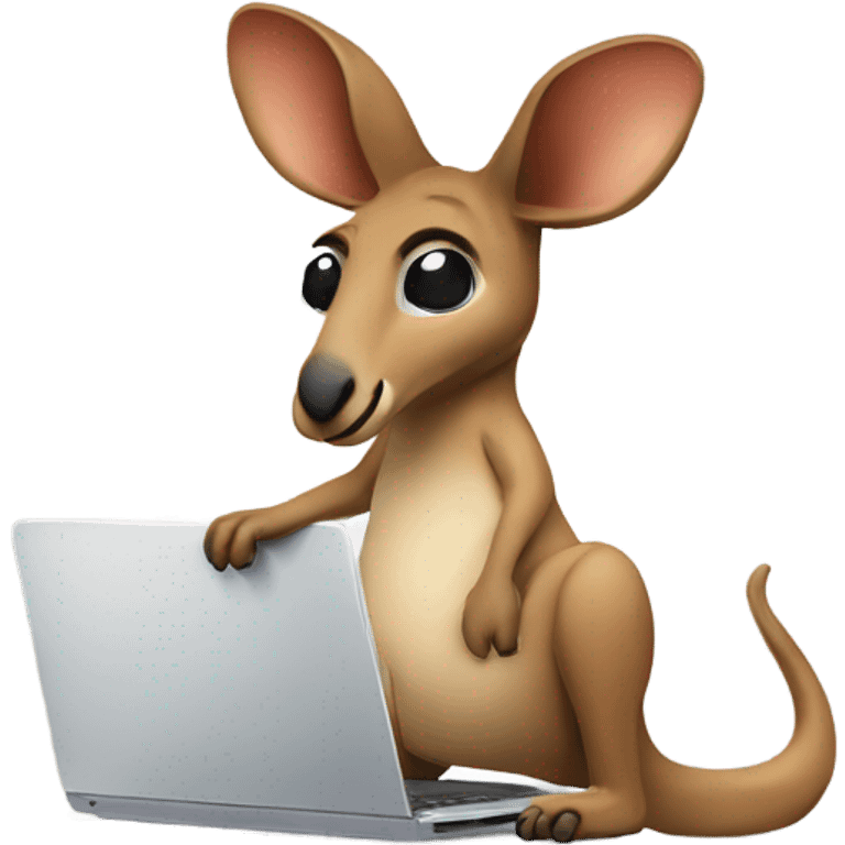 kangaroo with laptop emoji