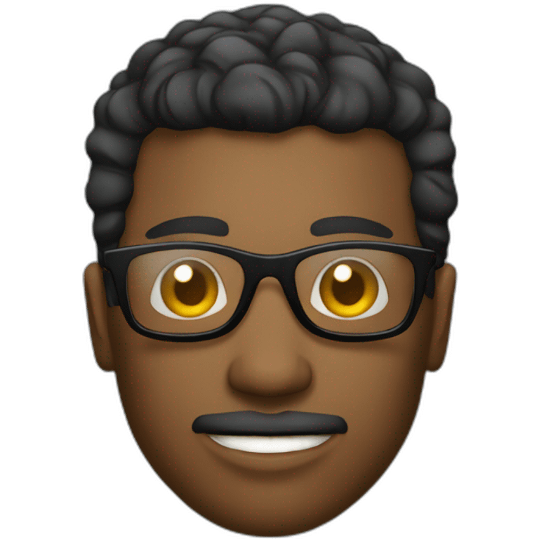 black latin men with faded short hair using sunglasses emoji