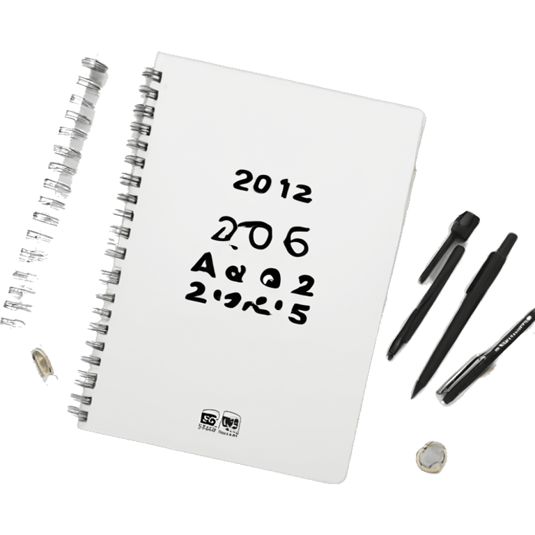 Make a 2025 Yearly Planner with white cover, black spiral, black 2025 text and a smaller “Your Planner” text emoji